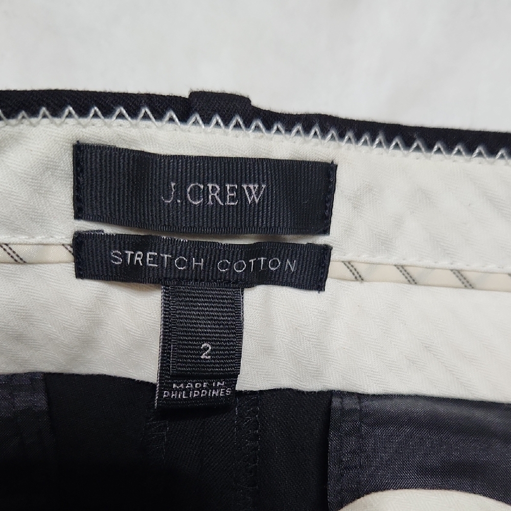 J. Crew Black Pantsuit Classic Style Style Strech Cotton Streitgh Leg, Mid Rise - Picture 2 of 9
